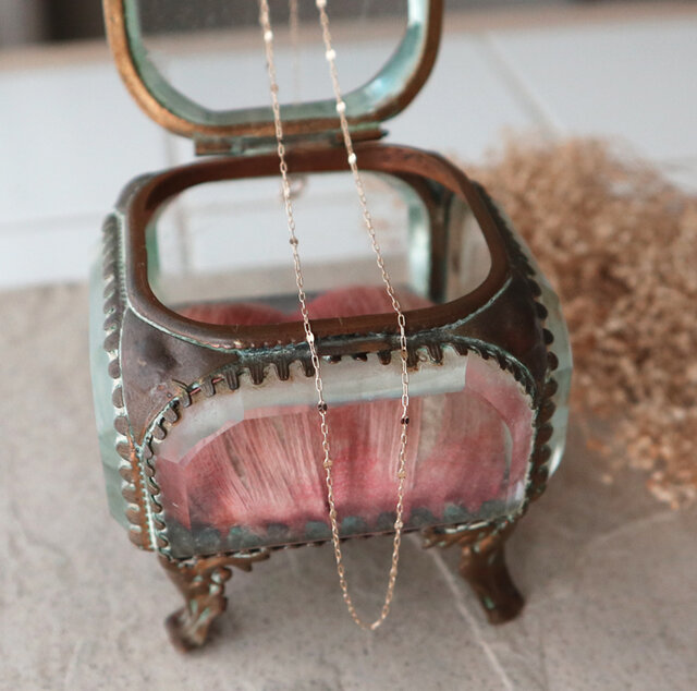 K*N様 【刻印無し】AVALANCHEオクタゴン型クリスタルネックレス K10】華奢ゴールドチェーンネックレス☆素肌に馴染む10金(刻印あり