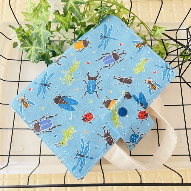 天然素材☆撥水加工昆虫柄☆ブックカバー☆聖書☆辞書カバー☆国語辞典カバー☆辞書バッグ