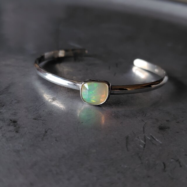 エチオピアオパールシルバーバングル