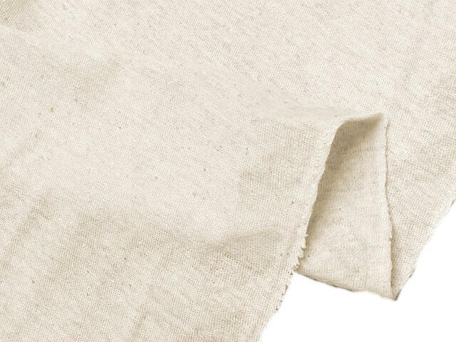 つば広女優帽子◇ハーフリネンニット(綿カス残し)／杢ナチュラル