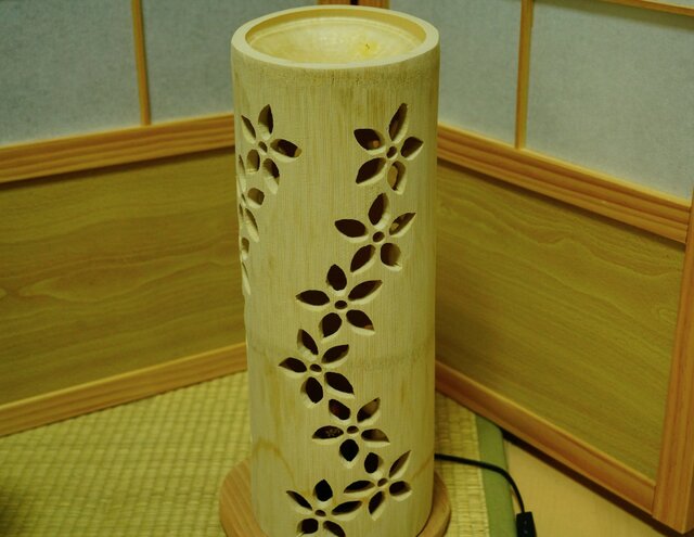 ◇全面彫・極太竹◇竹灯り・竹あかり・竹灯籠 ～～ 癒しの灯り ☆華波