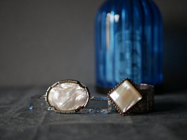 マザーオブパール オーバルブローチ ヴィンテージブローチ フランス