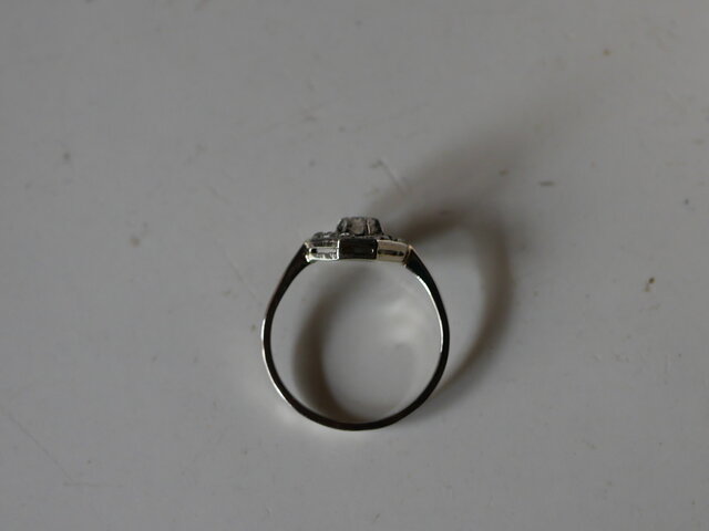 FR-48 アールデコ K18 天然ダイアモンド フランスアンティーク