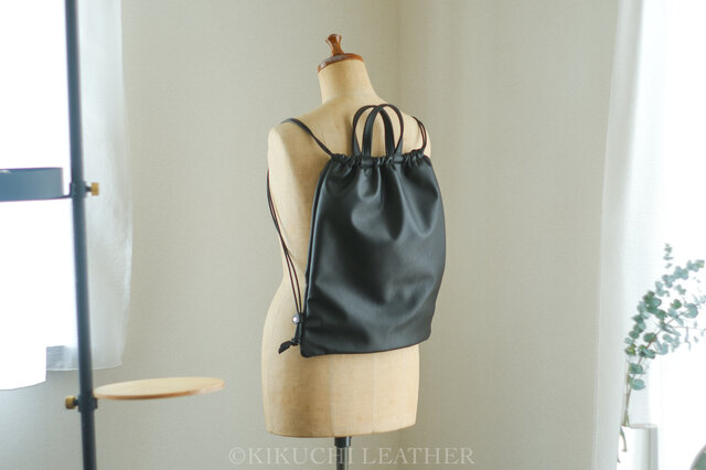 WATERPROOF LEATHER》レザーナップサック black | iichi 日々の