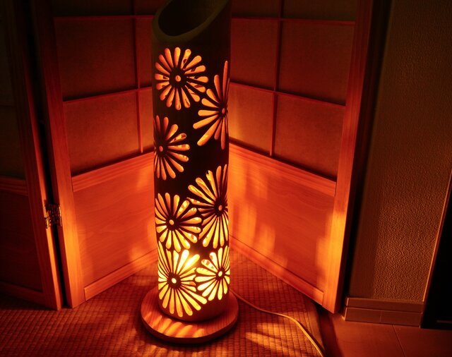 ◇全面彫・極太竹◇竹灯り・竹あかり・竹灯籠 ～～ 癒しの灯り