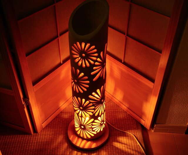 ◇全面彫・極太竹◇竹灯り・竹あかり・竹灯籠 ～～ 癒しの灯り ☆祭り