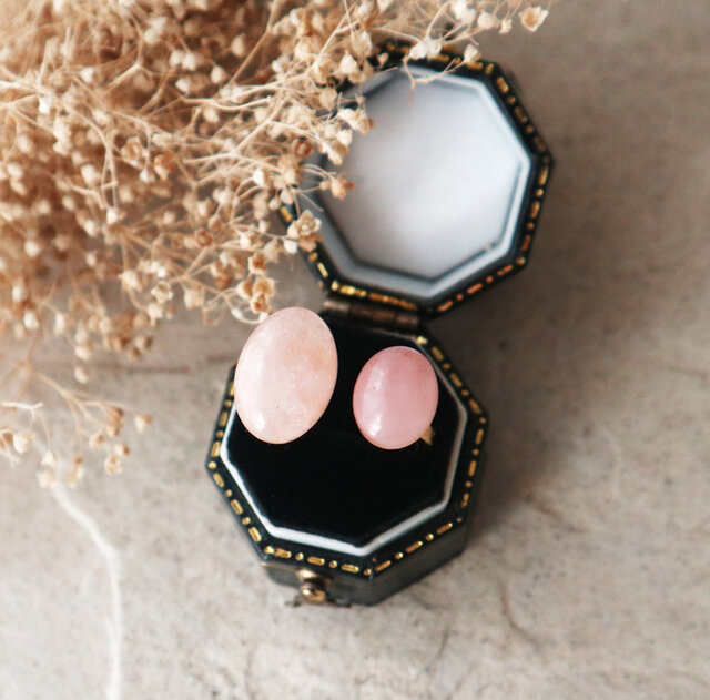 グァバクォーツのハートとピンクモルガナイト 大人ピンク！天然石モルガナイトとグァバクォーツのフォーク