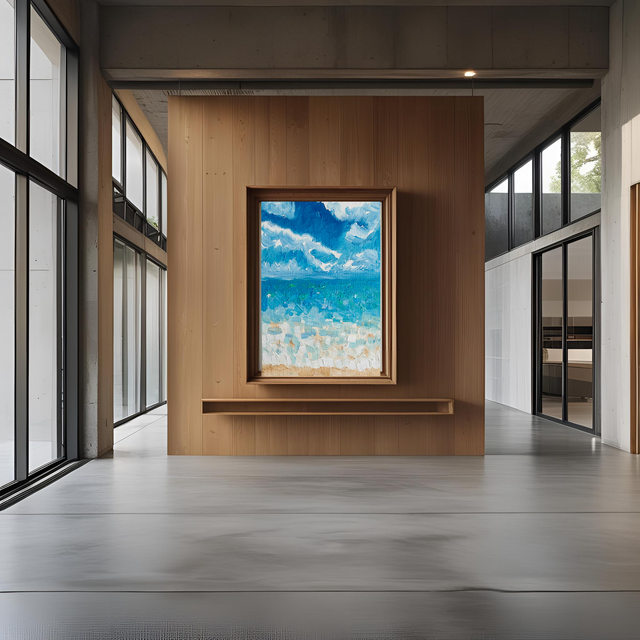 原画「晴れた日の海 6」サムホール・油彩 | iichi 日々の暮らしを