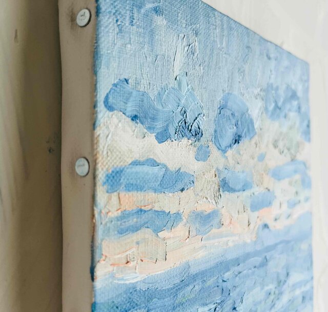 原画「朝の海6」サムホール・油彩画 | iichi 日々の暮らしを