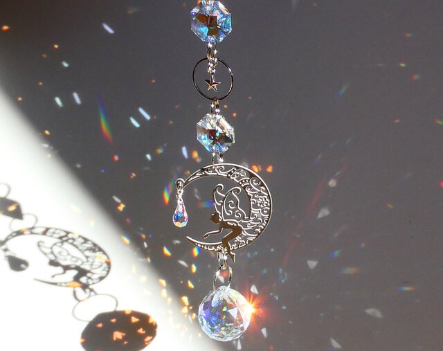 スワロフスキーオーロラのみ*小さなシャンデリアボールと妖精のミニ