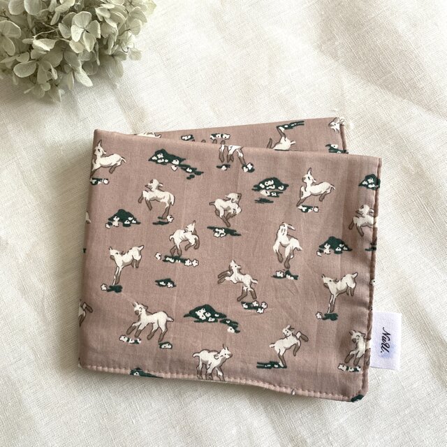 ＊リバティ×オーガニックコットンのハンカチ＊ホワイト