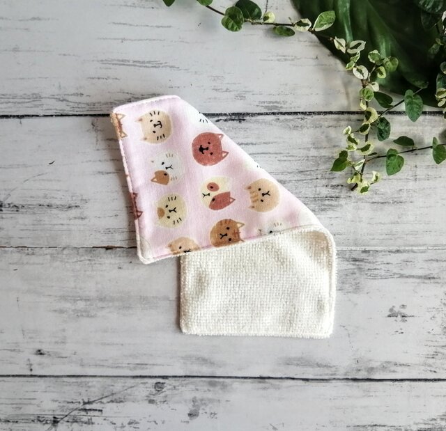 No.392 6重ハーフガーゼハンカチ　ネコ　9×18 No.392 6重ハーフガーゼハンカチ ネコ 9×18 ねこ ハーフハンカチ