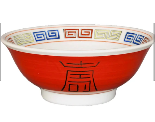 大特価】【新品】 美濃焼朱巻三色雷門ラーメン鉢 2点セット サイズ：7