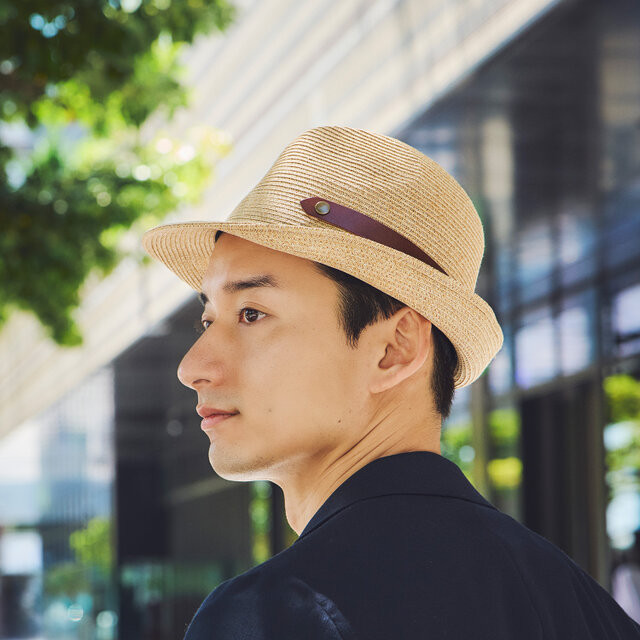 Dion ディオン 麻調ブレード・ハット ベージュ 59cm [UK-H131-BE]