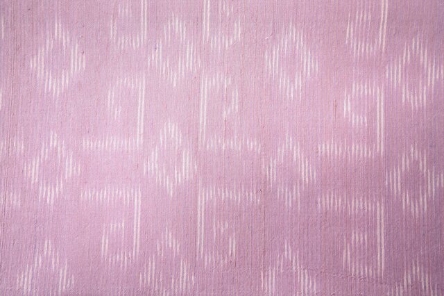 刺繍織りコットンと、タイシルクピンク紫半幅帯 HAN1614 | iichi