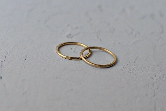 ⑧ROSE＆MOONリング 真鍮 3㎜ 槌目リング｜真鍮 ゴールド ブラス シンプル ハンドメイド メンズ