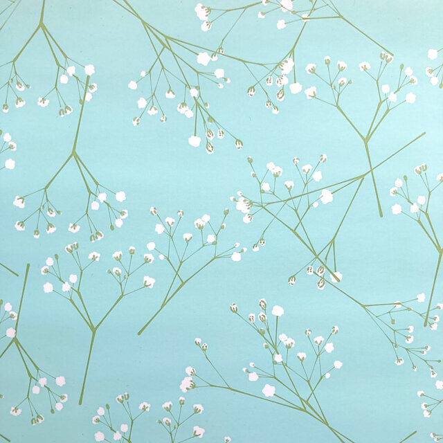 かすみ草 水色 デザインペーパー A4 | iichi 日々の暮らしを心地よく