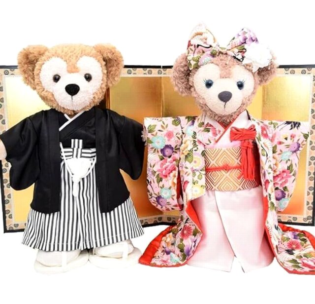877 羽織袴 ブルーの袴 和装 着物 ダッフィー Sサイズ用衣装 最 安値 でハンドメイド・手芸 - 877 羽織袴 ブルーの袴 和装
