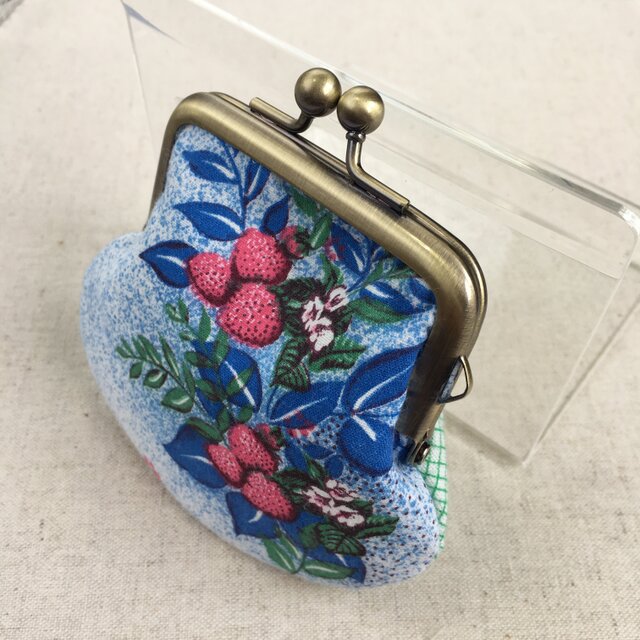 ハンドメイド 和風 畳がま口長財布 いちご さくら 海外プレゼント