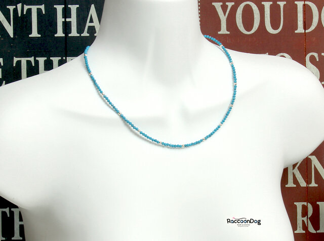 天然石ターコイズネックレス【天然石ターコイズ ビーズネックレス
