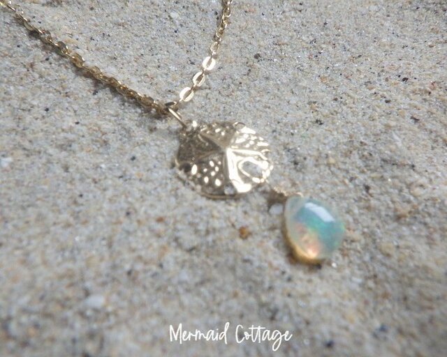 10月誕生石】*14kgf* Sand dollar＆Opal ☆スカシカシパンとプレシャス