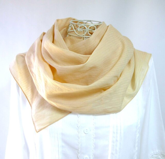 草木染め・濃淡2枚セット・枇杷の花蕾染め・薄手コットンストール