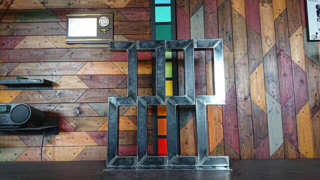 無塗装でアイアンな極太鉄脚♪ 50×150×650mm 己型 4脚ver. ダイニング