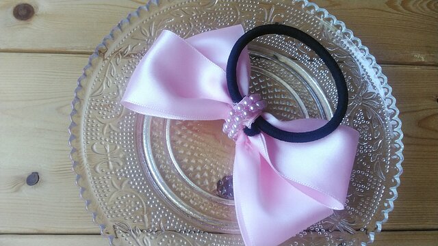 確認　ヘアゴム　ヘアリボン　500　つややかサテン　バラ　大人ピンク 確認 ヘアゴム ヘアリボン 500 つややかサテン バラ 大人ピンク 確認