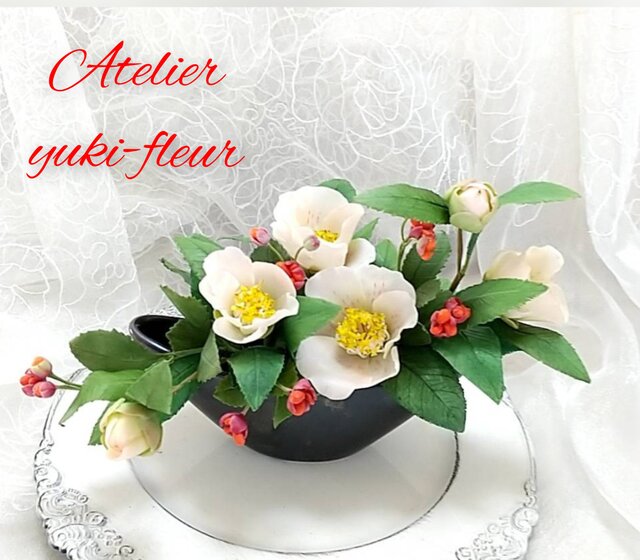 ☆クレイフラワー(椿・玉霞）☆ | iichi 日々の暮らしを心地よく