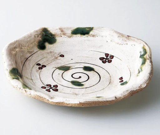 大特価】【新品】暁山窯造 織部梅紋盛皿 サイズ：22.5cm | iichi 日々