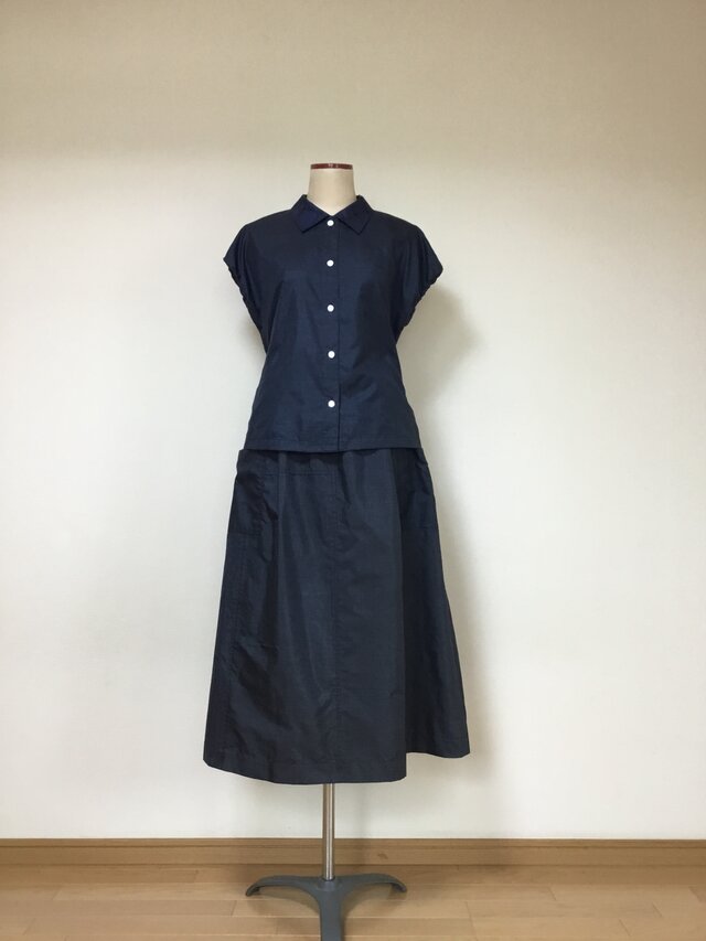 フレンチ袖のブラウス　　　2種の着物を使用  50%off