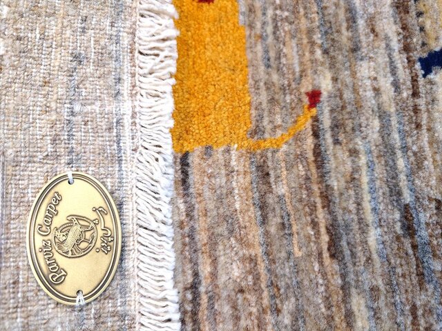 ペルシャ　パルヴィーズ　カシュクリ　玄関　90×65 黄金色　ザクロの木　実 ペルシャパルヴィーズカシュクリ玄関90×65 黄金色ザクロの木実