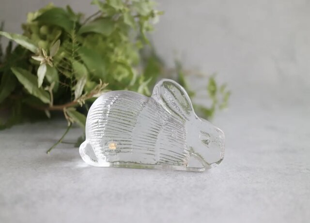 ROYAL KRONA / Lisa Larson / ガラスのオブジェ うさぎ No.5392