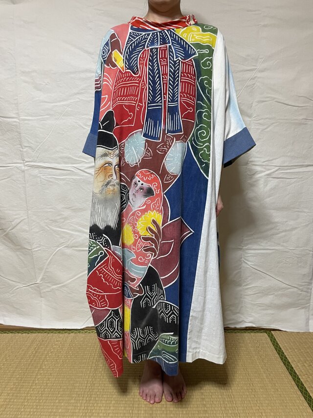 古布 幟旗ワンピース 一点物 | iichi 日々の暮らしを心地よくする 