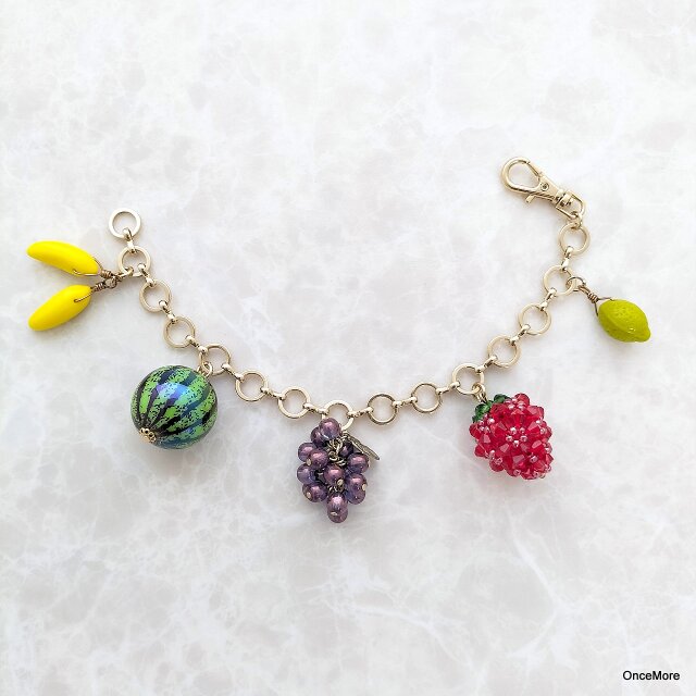 フルーツ5種のバッグチャームⅡ（みかん⇔スイカ変更可） | iichi