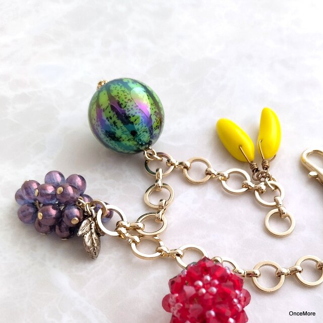 フルーツ5種のバッグチャームⅡ（みかん⇔スイカ変更可） | iichi