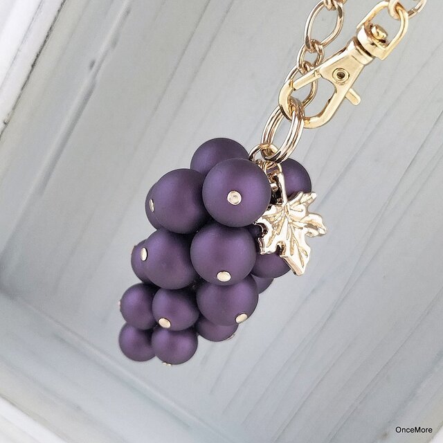 葡萄のバッグチャーム（ミニサイズ／アメジスト）GLD | iichi 日々の