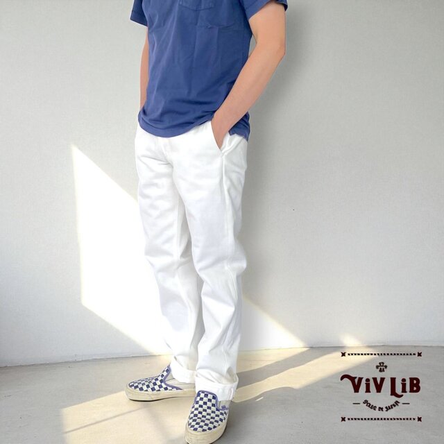 チノフィットセルビッチデニムパンツ〈定番ライン〉/ホワイトデニム