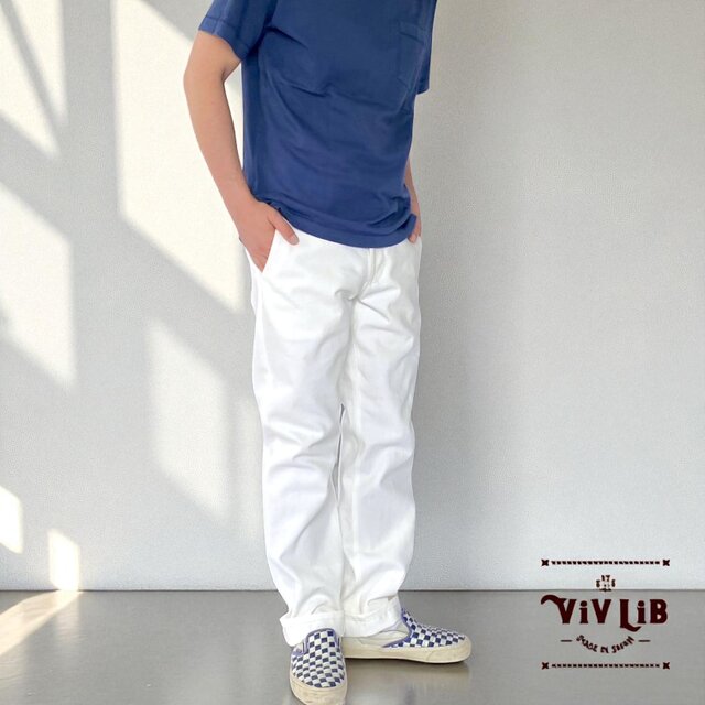 チノフィットセルビッチデニムパンツ〈定番ライン〉/ホワイトデニム