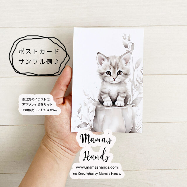 可愛い クラゲ カラフル 水彩画 イラスト アート ハガキ ポストカード