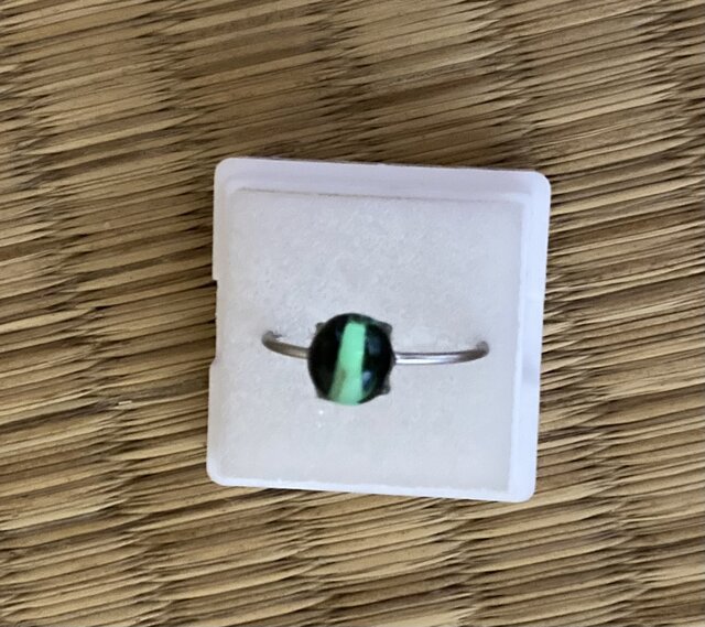 合成 アレキサンドライトキャッツアイ リング 指輪 13号 ハンドメイド