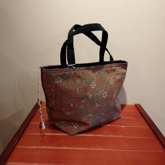 着物　トート型手さげバッグ（小）ファスナー付き