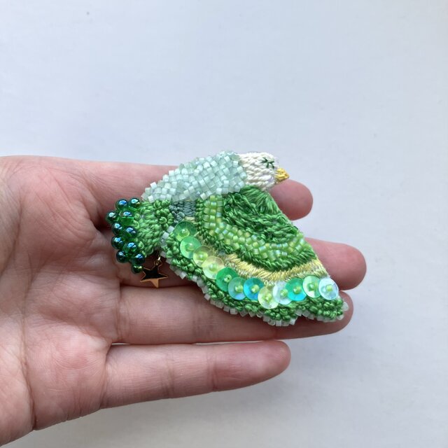 鳥の刺繍ブローチ」作り方【刺繍図案の無料配布】#動物刺繍