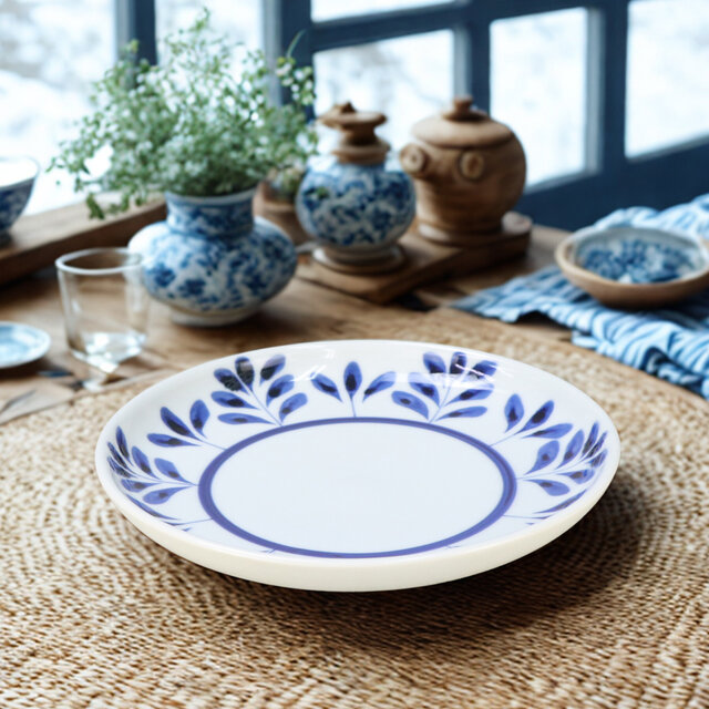 ブルーリーフ 7寸皿【砥部焼】