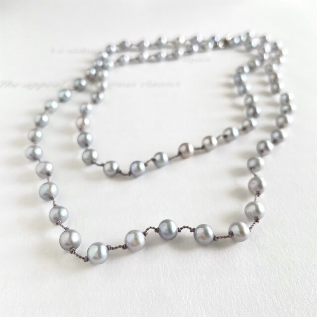 淡水パール サックスシルバーミックス 2連にして使える コードのロング