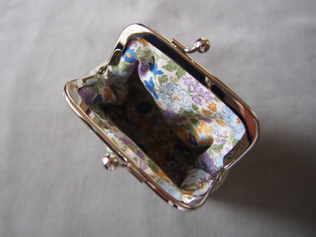 がま口 りぼん刺しゅう 花 コインケース MOKUBA りぼん刺繍 財布