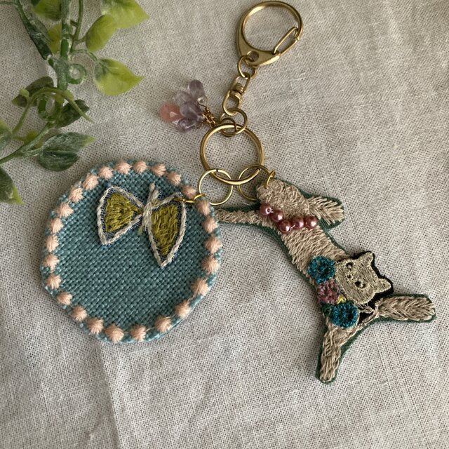 ミナペルホネン うさぎチャーム ⑥ キーホルダー ハンドメイド 