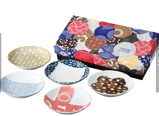 ◇新品◇〇ギフトセット〇 美濃焼伊勢形紙小皿揃え5点セット【化粧箱