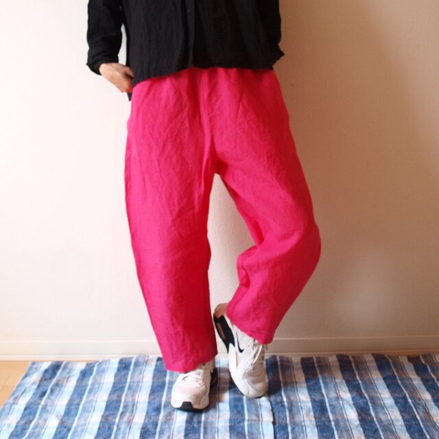 LINEN ボンタンパンツ *ピンク* size FREE | iichi 日々の暮らし