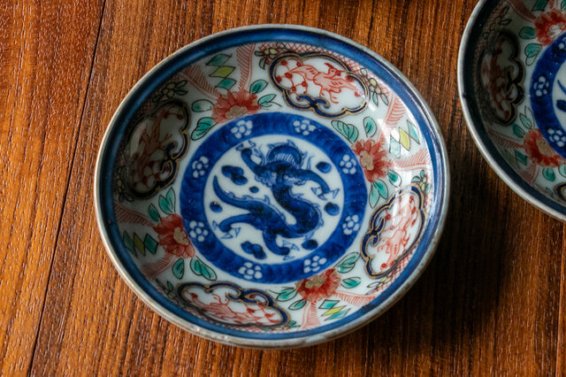 古伊万里 染錦 雲龍花鳥文 豆皿 明治時代 E215B | iichi 日々の暮らし